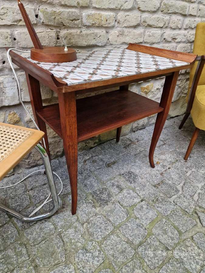 Vintažinė mid century raudonmedžio konsolė - nuotraukos Nr. 28
