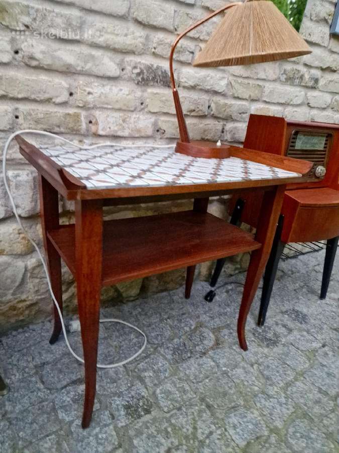 Vintažinė mid century raudonmedžio konsolė - nuotraukos Nr. 34