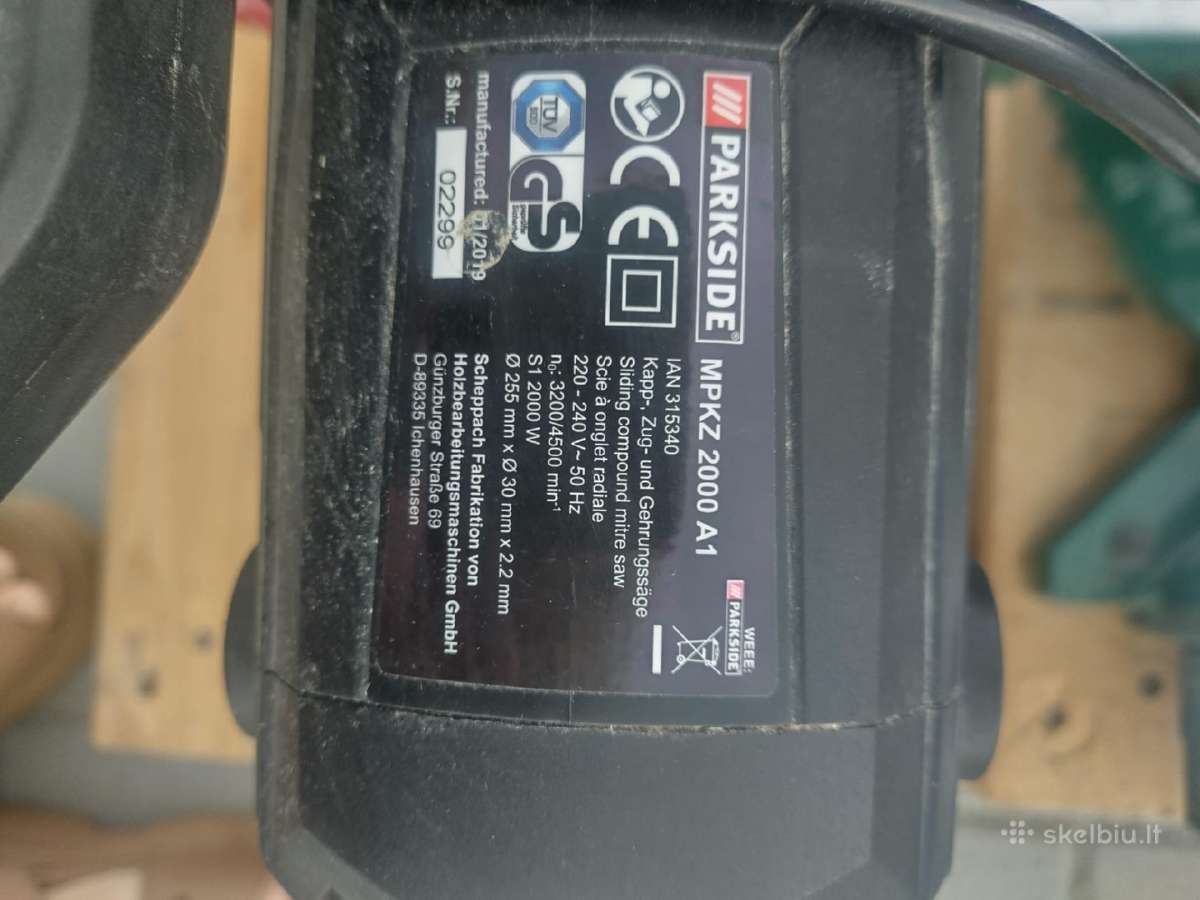 Parkside Mpkz 2000 A1 stumdomos pjovimo staklės - nuotraukos Nr. 8