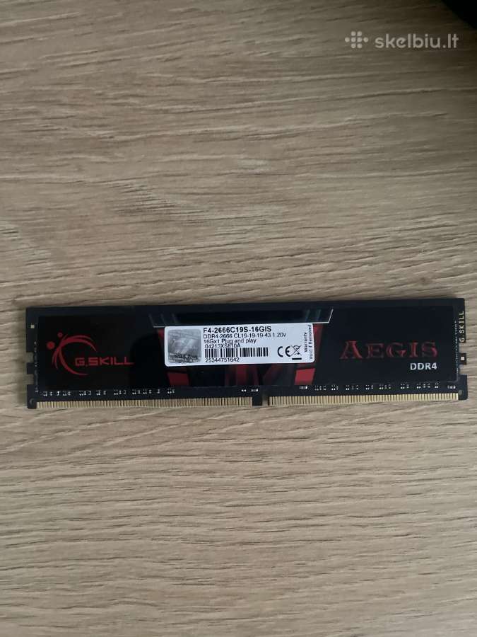 G.skill Ddr4 16gb 2666mt/s cl19 - nuotraukos Nr. 2