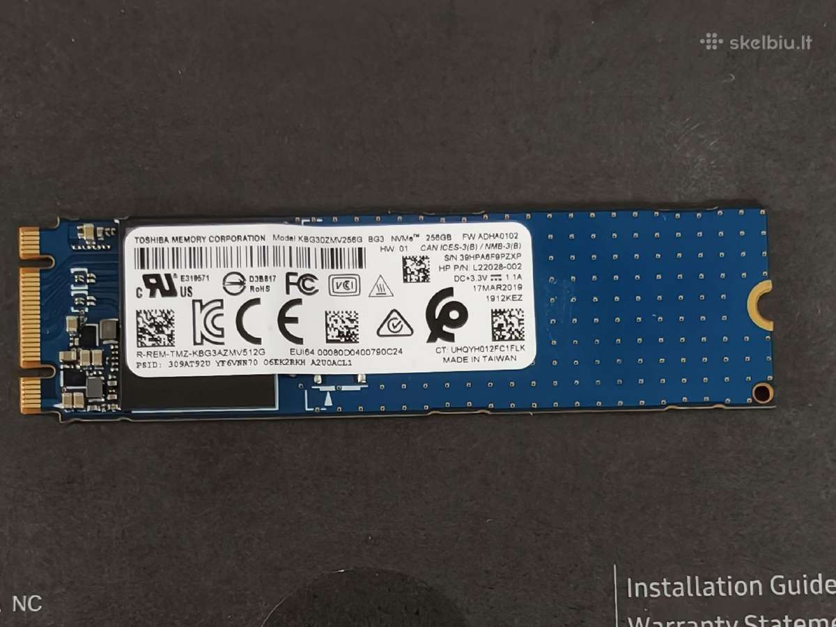 Nvme SSD 256 GB, Atnaujintas sarašas - nuotraukos Nr. 7