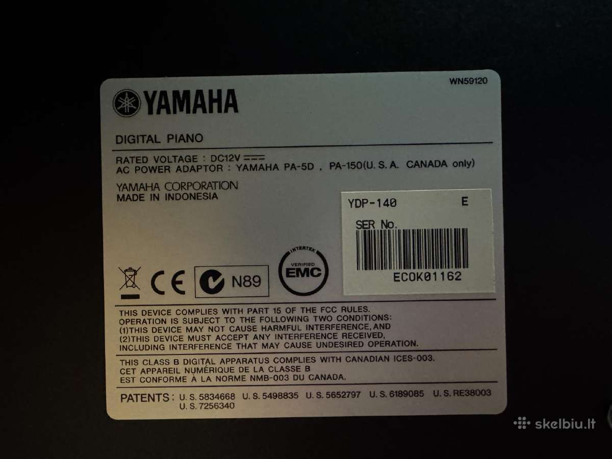 Yamaha Arius Ydp-140 skaitmeninis + kėdut - nuotraukos Nr. 3