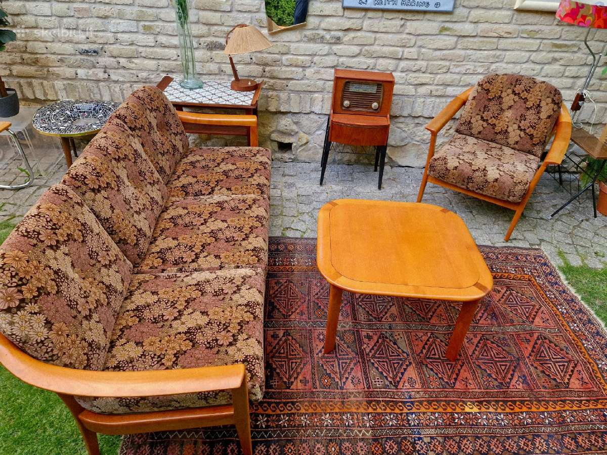 Vintažinis mid century svetainės komplektas - nuotraukos Nr. 2