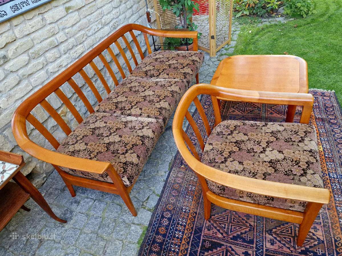 Vintažinis mid century svetainės komplektas - nuotraukos Nr. 13