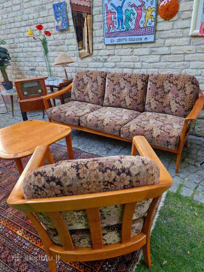 Vintažinis mid century svetainės komplektas - nuotraukos Nr. 23