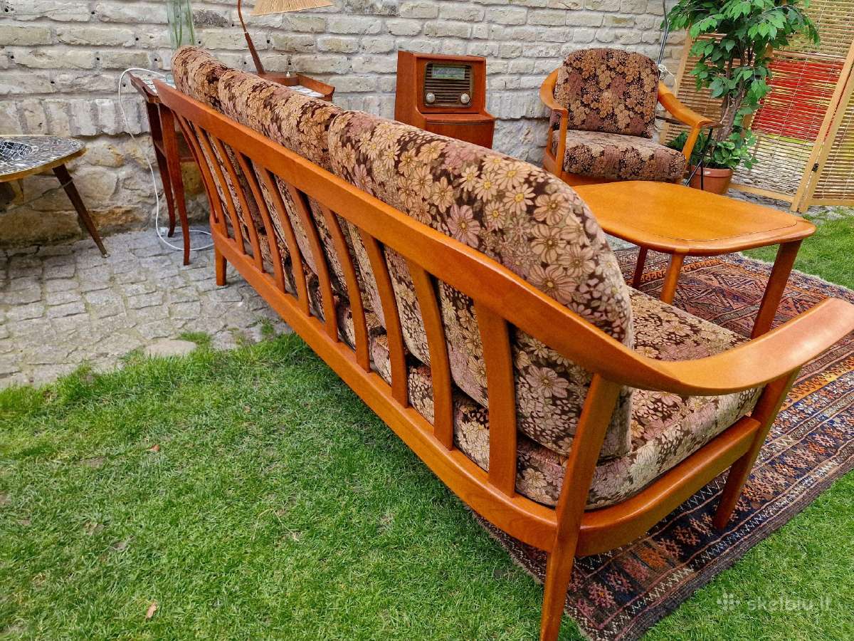 Vintažinis mid century svetainės komplektas - nuotraukos Nr. 31