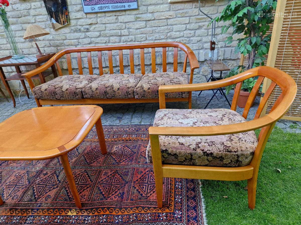 Vintažinis mid century svetainės komplektas - nuotraukos Nr. 34