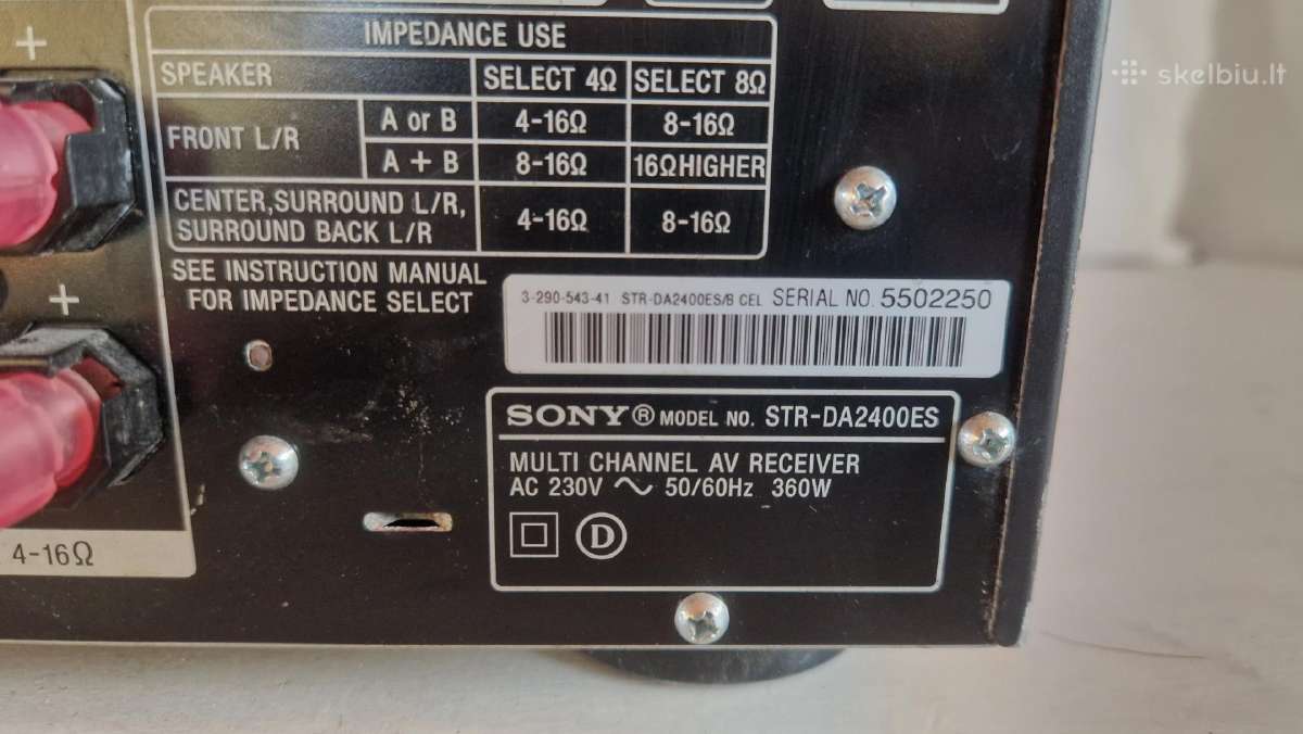 Aukštos klasės Sony Str-da2400es 7.1 resyveris Cec - nuotraukos Nr. 9
