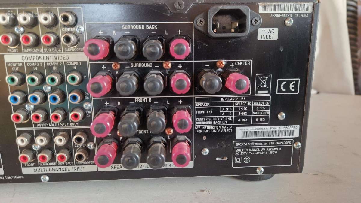 Aukštos klasės Sony Str-da2400es 7.1 resyveris Cec - nuotraukos Nr. 12