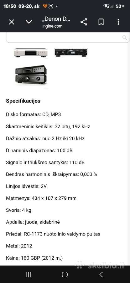 Denon stiprintuvas ir CD grotuvas. Yra distancinis - nuotraukos Nr. 6