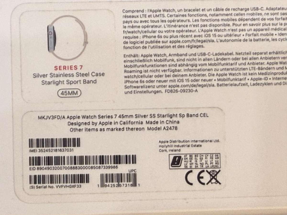 Apple Watch 7 45mm stainless steel silver - nuotraukos Nr. 6