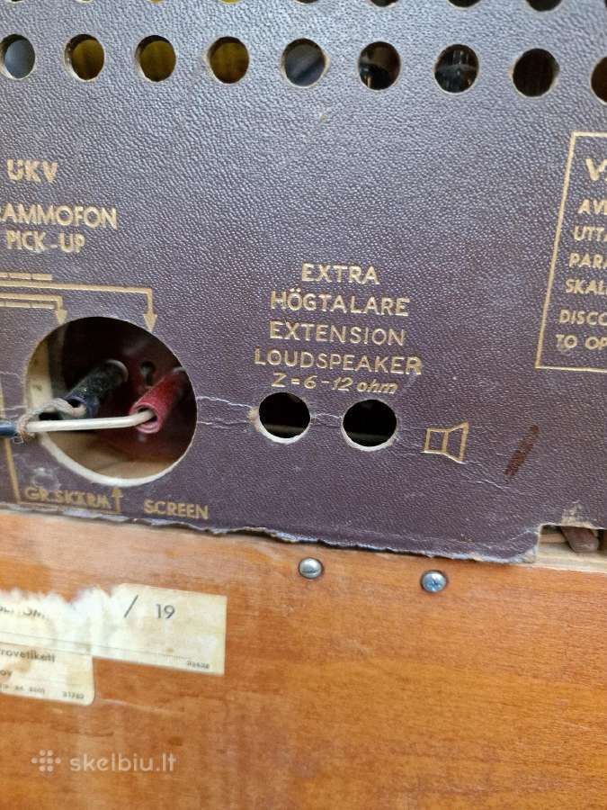 Vintažinė mid century tikmedžio radija su patefonu - nuotraukos Nr. 12