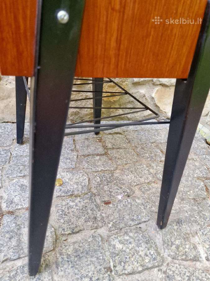 Vintažinė mid century tikmedžio radija su patefonu - nuotraukos Nr. 14
