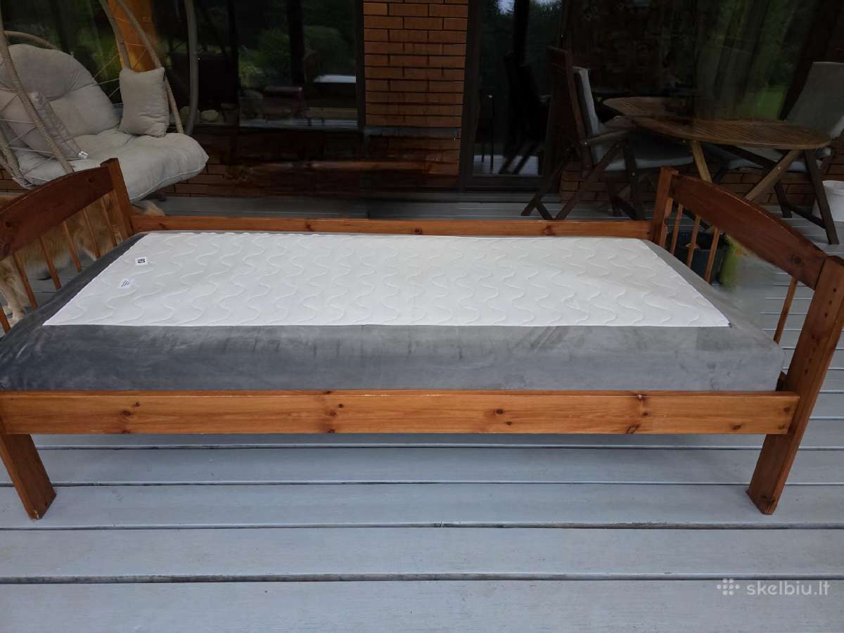 Parduodama med.lova (100x205) su vokišku čiužiniu - nuotraukos Nr. 2