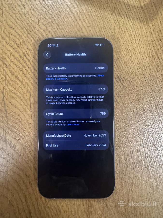 Parduodamas iPhone 15 Pro (128 GB) - nuotraukos Nr. 3