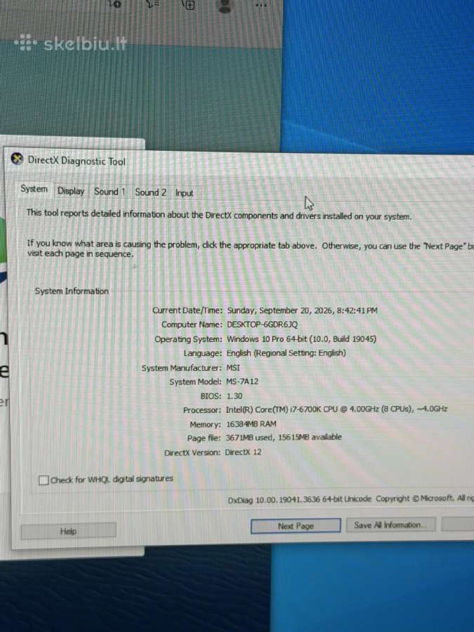 Gaming Pc i7-6700k, Gtx 1070 8gb, 16gb Ddr4 - nuotraukos Nr. 3