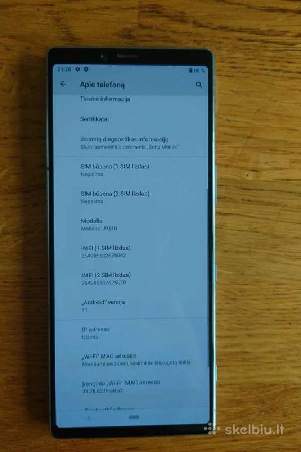 Sony Xperia 1 (J9110) mobilus telefonas - nuotraukos Nr. 8