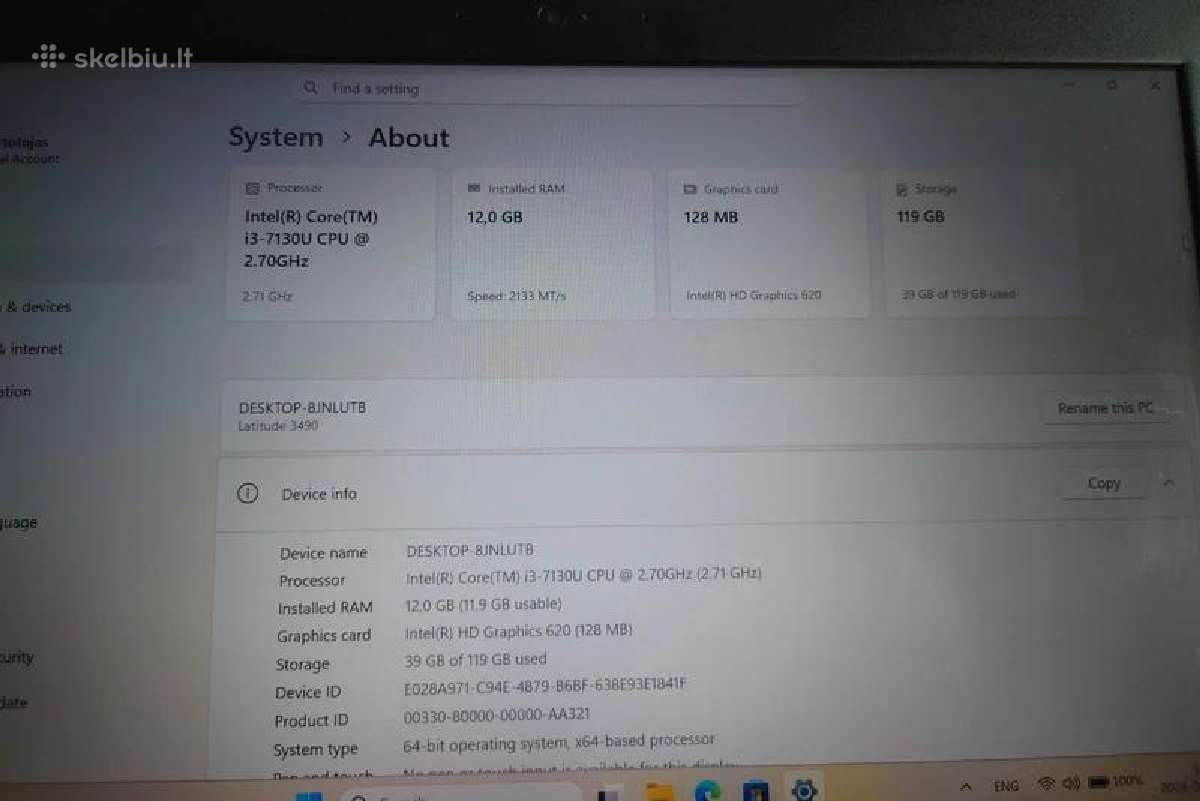 Dell Latitude 3490 nešiojamas kompiuteris - nuotraukos Nr. 4
