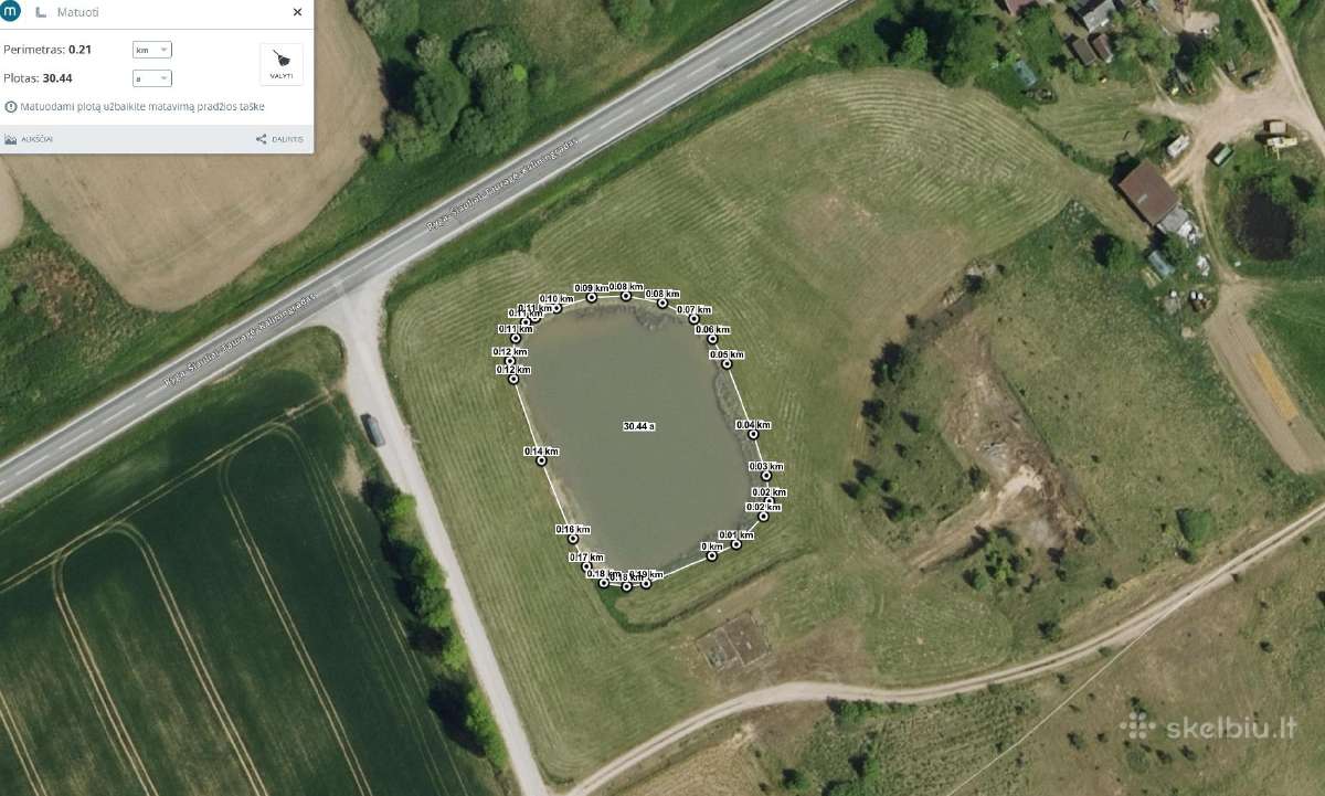 8,51 ha sklypas su tvenkiniu ir namo pamatais - nuotraukos Nr. 2
