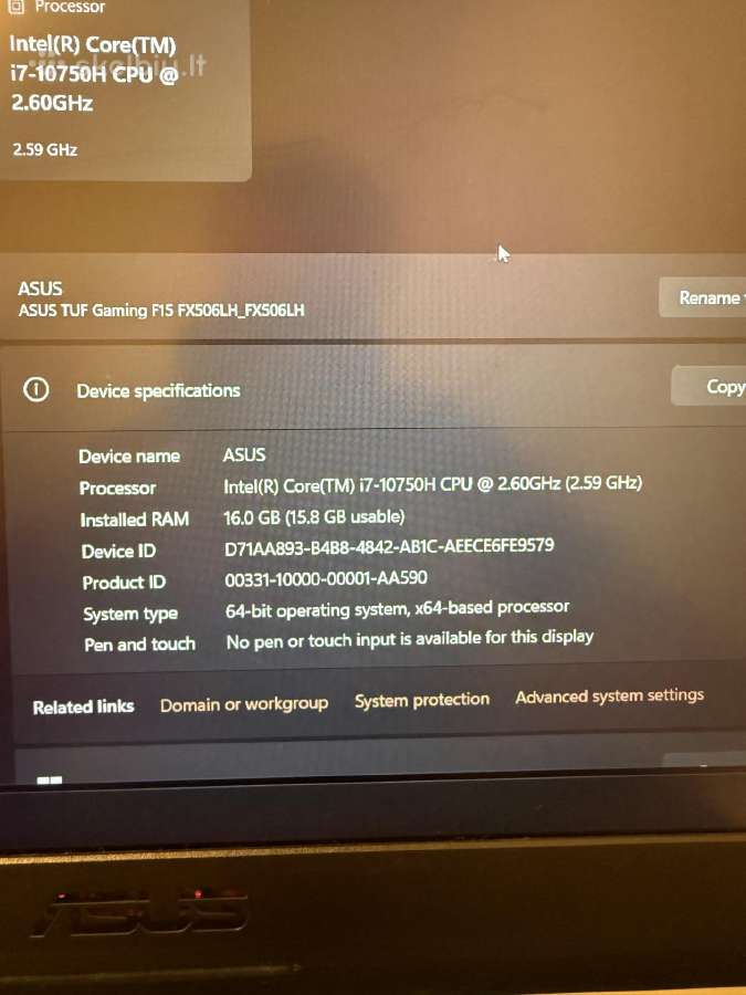 Asus Tuf Gaming A15 - nuotraukos Nr. 5