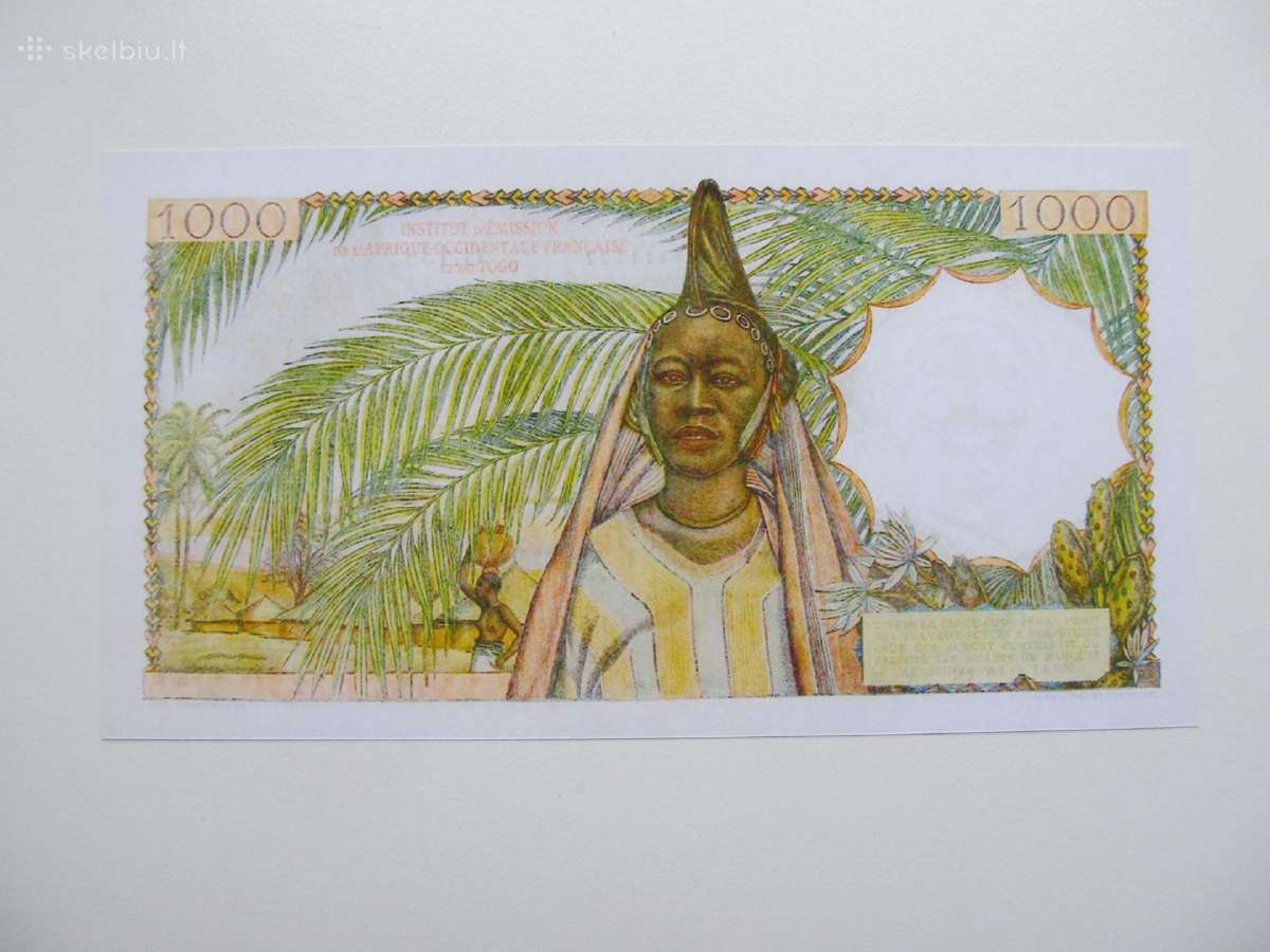 1000 franku , Togas , 1955 - nuotraukos Nr. 2