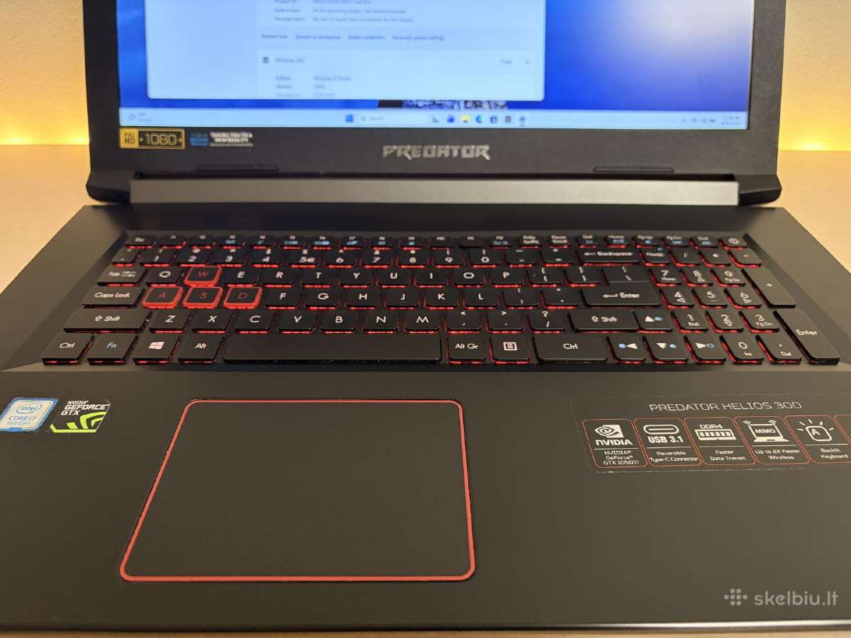 I7-8750h, 1050ti, 16gb 2666mhz, 128gb SSD, 1tb HDD - nuotraukos Nr. 4