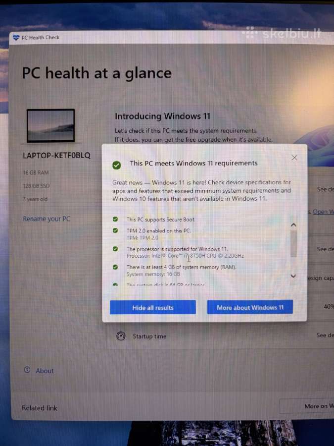 I7-8750h, 1050ti, 16gb 2666mhz, 128gb SSD, 1tb HDD - nuotraukos Nr. 6