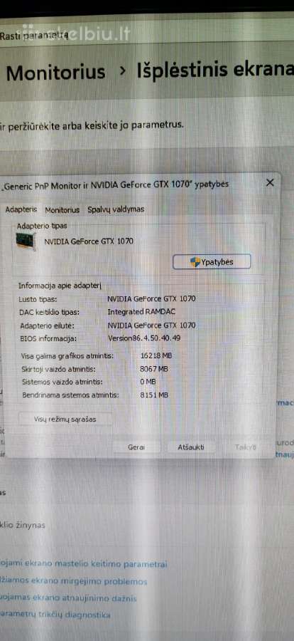 I5 10400f gtx1070 8gb 16gb RAM 240hz - nuotraukos Nr. 4