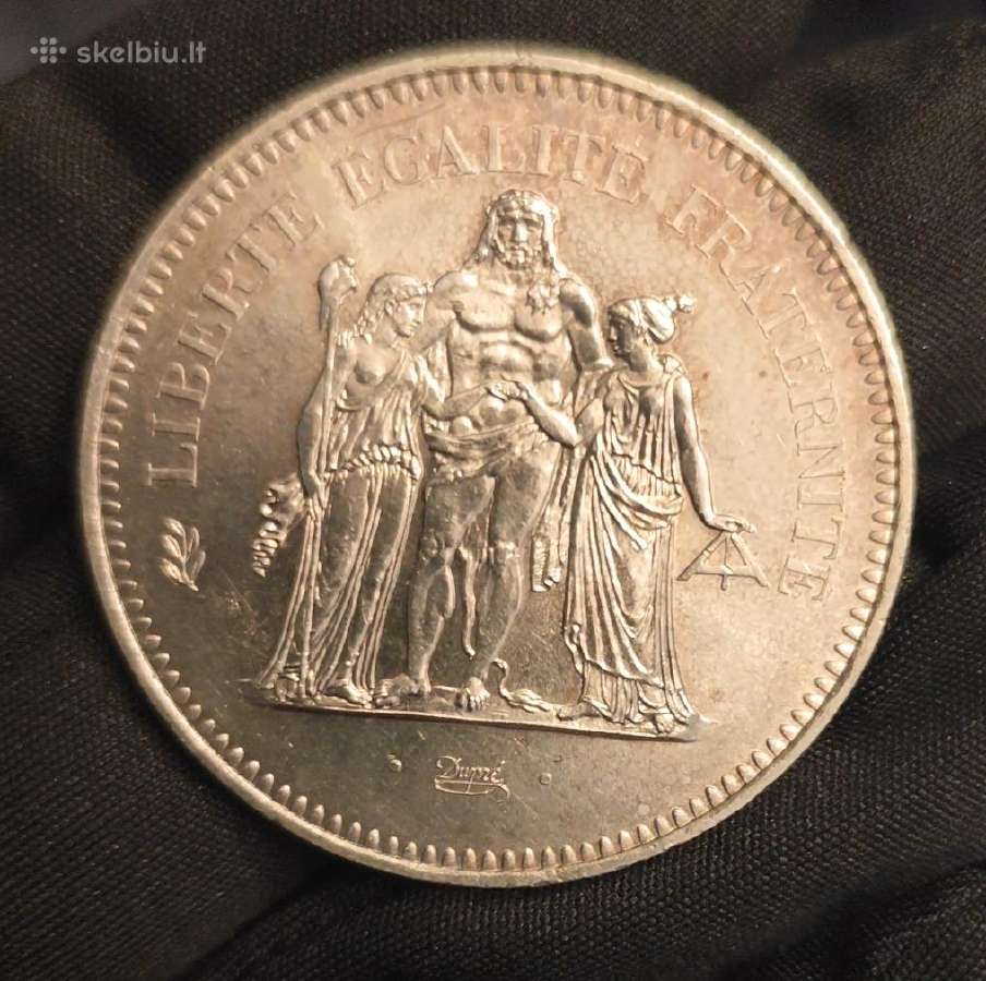 Prancūzija 50 frankų 1978. Unc. Sidabras. - nuotraukos Nr. 2
