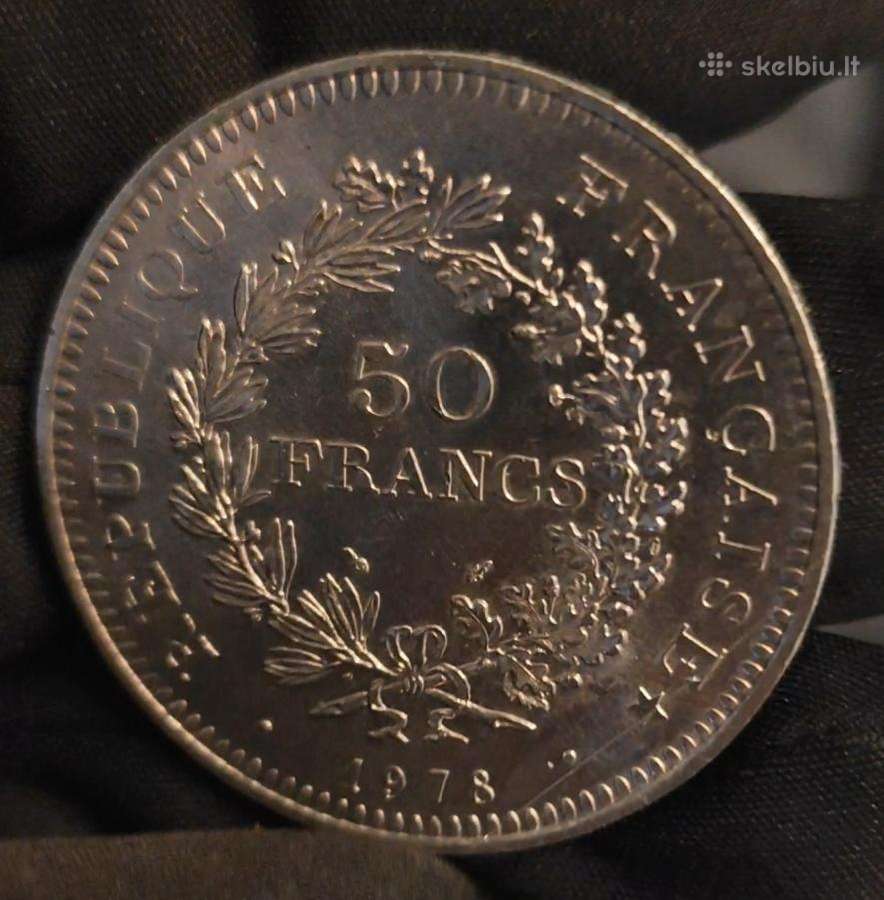 Prancūzija 50 frankų 1978. Unc. Sidabras. - nuotraukos Nr. 5