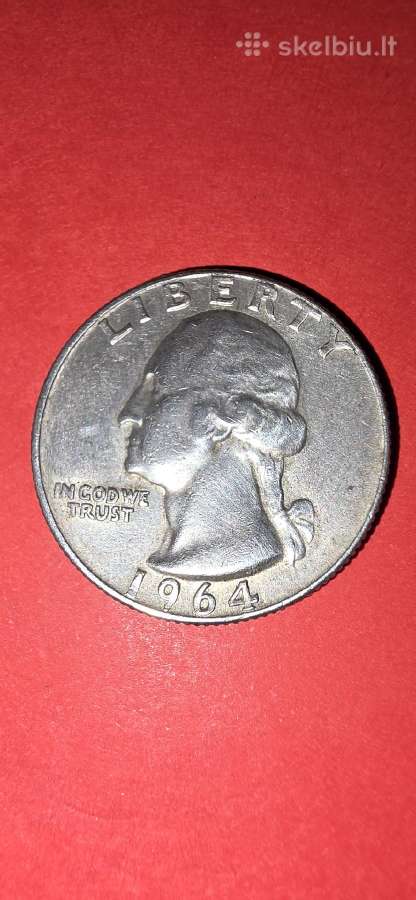 JAV ketvirtis dolerio 1964 ,sidabras 0,900 - nuotraukos Nr. 2