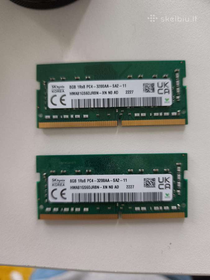 Sk Hynix 16gb (2x8gb) Ddr4 3200mhz So-dimm RAM - nuotraukos Nr. 2