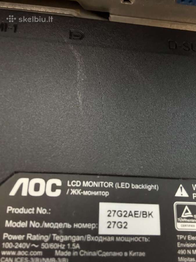 Monitorius aoc 27g2 - nuotraukos Nr. 4
