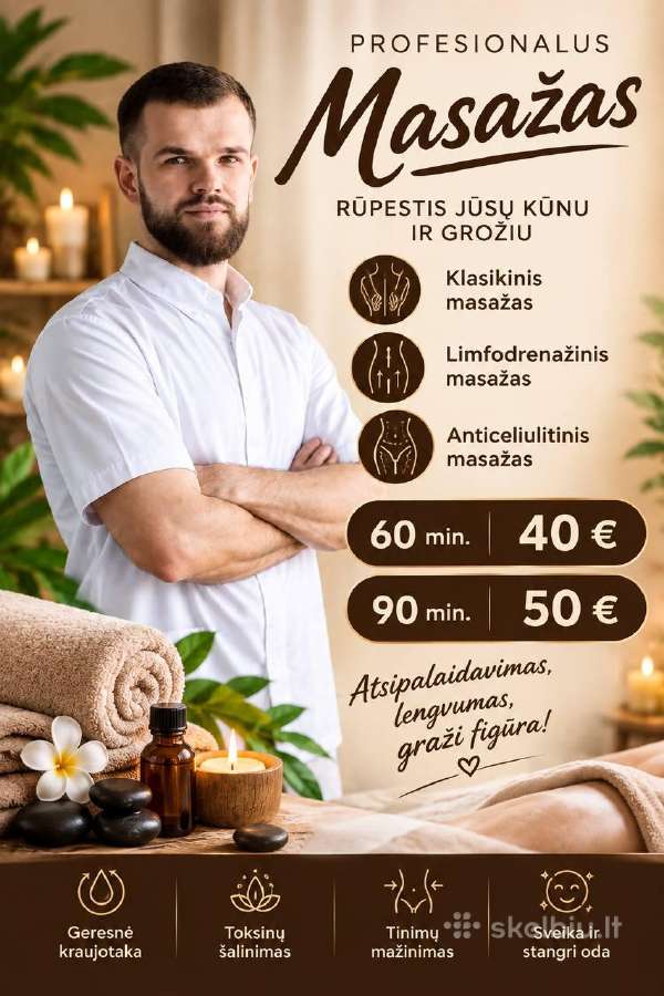 Profesionalus masažas Vilniuje Nuo 40 € - nuotraukos Nr. 3