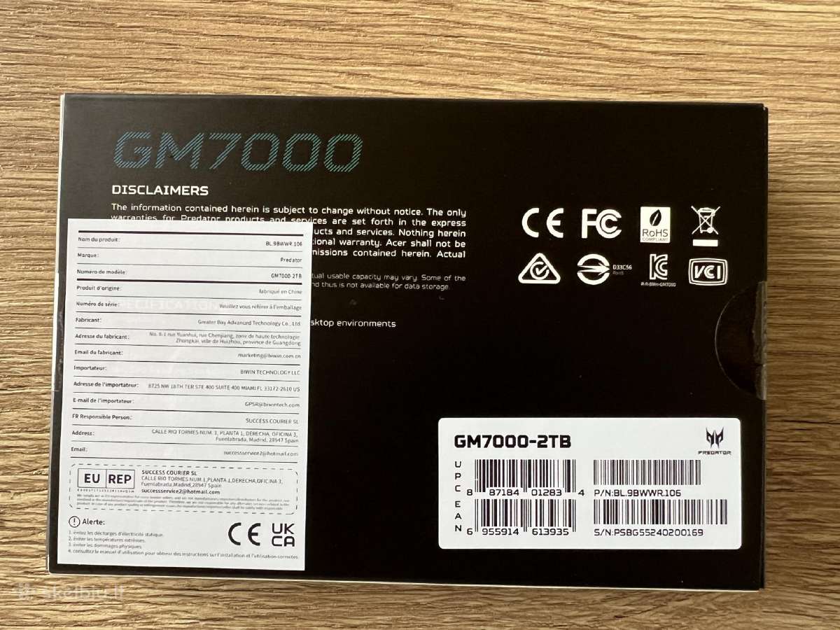 Predator Gm7000 SSD naujas 2 TB - nuotraukos Nr. 2