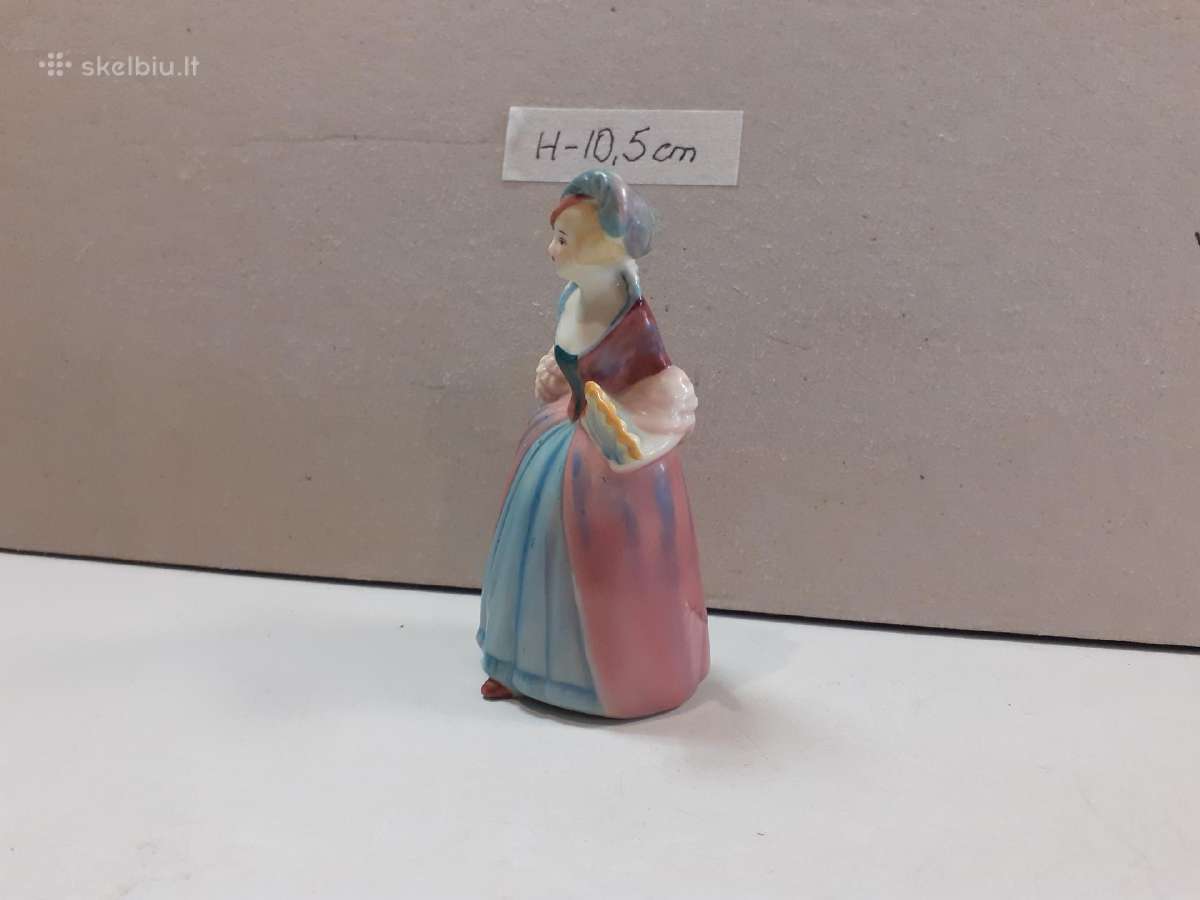 Nedidelė porcelianinė damos su vėduokle statulėlė - nuotraukos Nr. 7