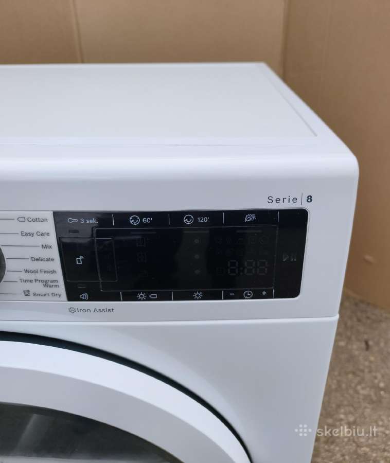 Džiovyklė Bosch 8klases 9kg Wtx8hkm9sn - nuotraukos Nr. 4
