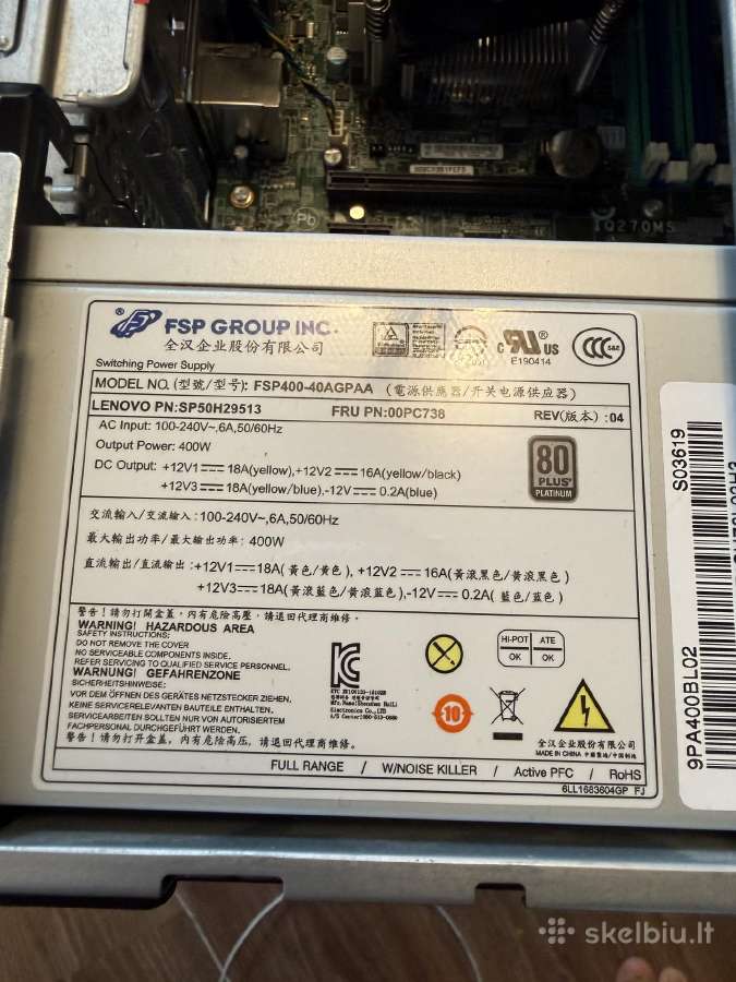 Lenovo M910t su i7 6700 - be RAM/SSD. - nuotraukos Nr. 6