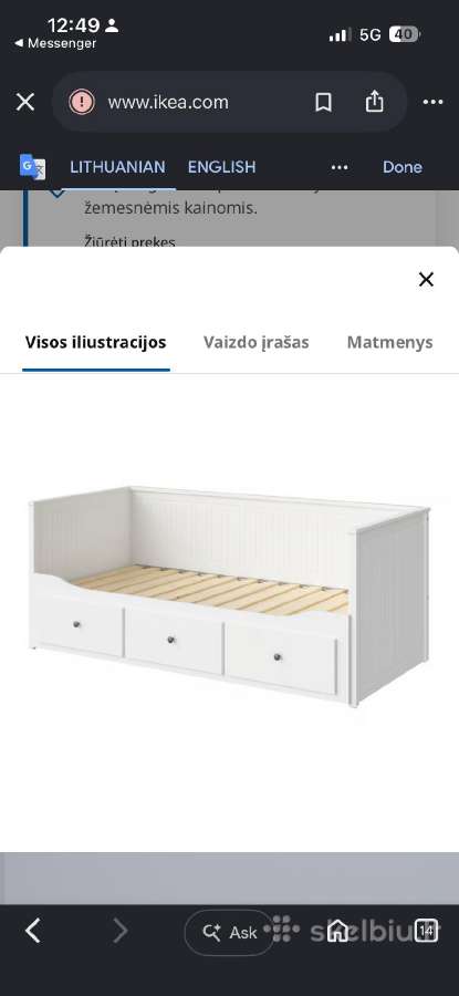 Ikea Hemnes lova 80/160x200 - nuotraukos Nr. 2