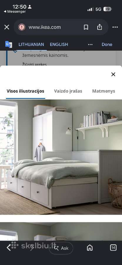 Ikea Hemnes lova 80/160x200 - nuotraukos Nr. 3
