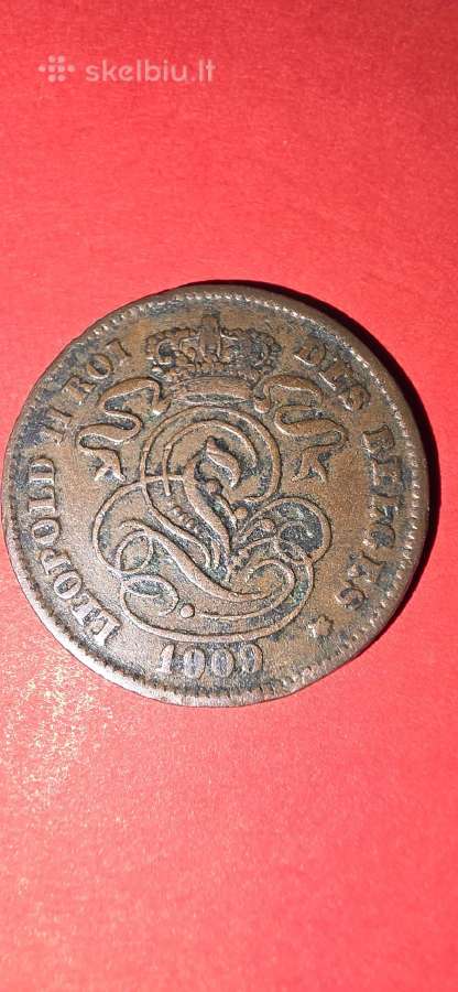 Belgija 2 santimai 1909 - nuotraukos Nr. 2