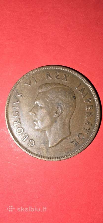 Pietų Afrika 1 pensas 1941 - nuotraukos Nr. 2