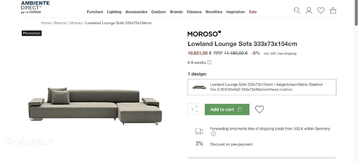 Kampinė sofa Moroso Lowland - nuotraukos Nr. 8