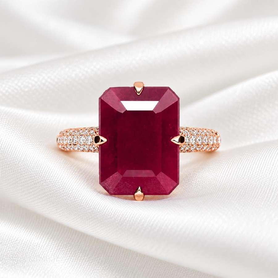 585 aukso žiedas – 7,29 ct natūralus rubinas - nuotraukos Nr. 3