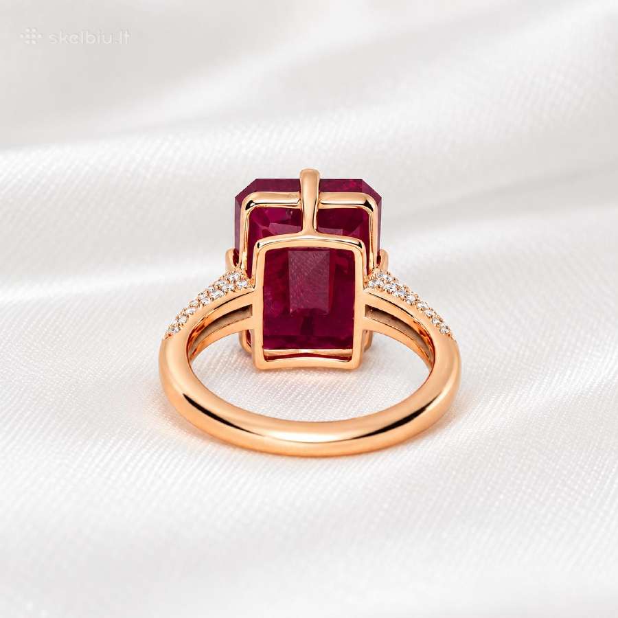 585 aukso žiedas – 7,29 ct natūralus rubinas - nuotraukos Nr. 4