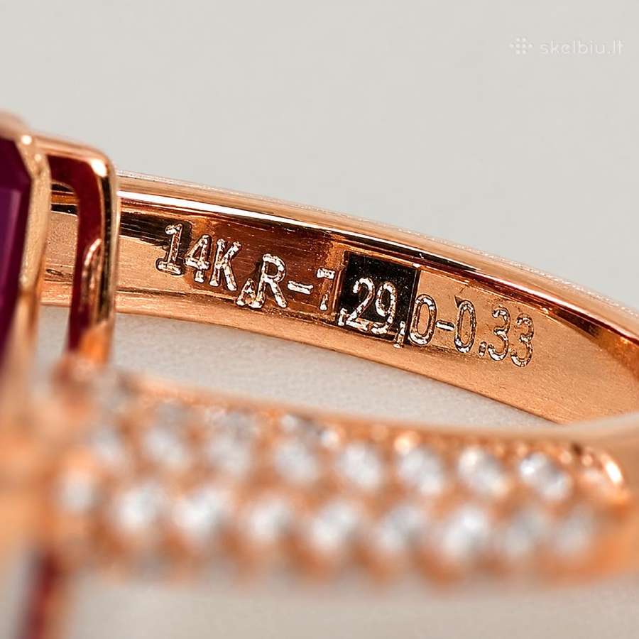 585 aukso žiedas – 7,29 ct natūralus rubinas - nuotraukos Nr. 6