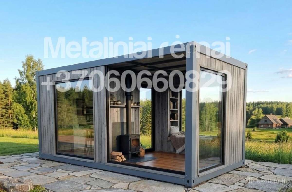 Modulinis namelis, surenkami metaliniai rėmai - nuotraukos Nr. 3
