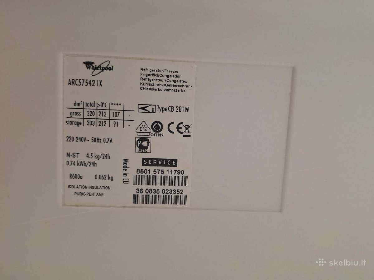 Whirlpool Arc57542 IX šaldytuvas su šaldikliu - nuotraukos Nr. 6
