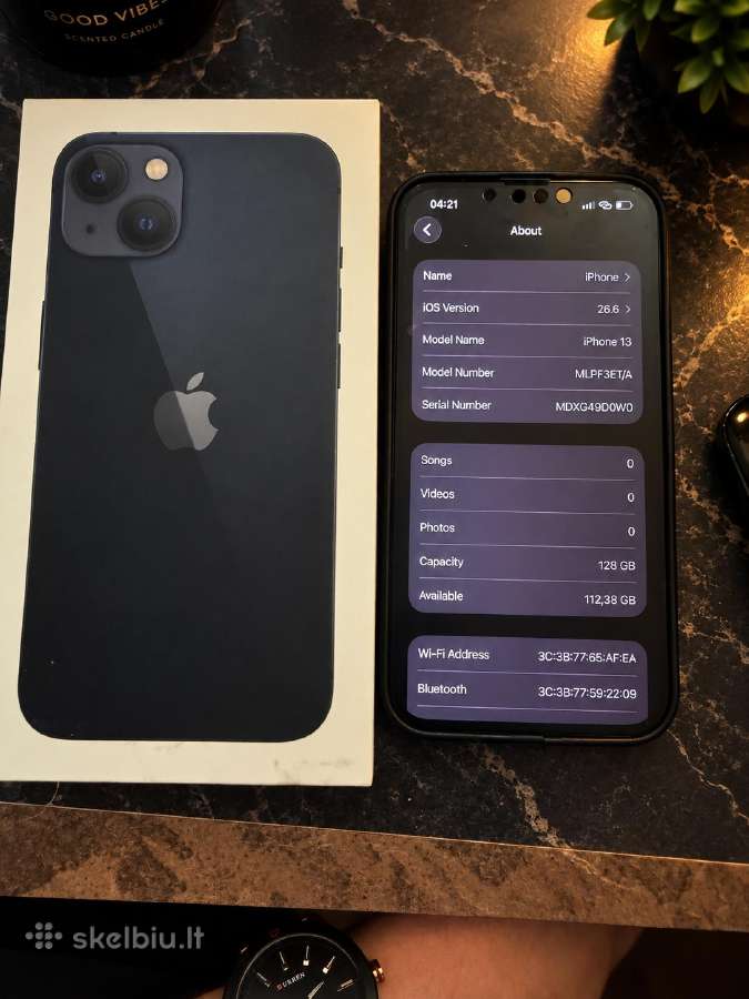 iPhone 13 128gb Midnight - nuotraukos Nr. 2