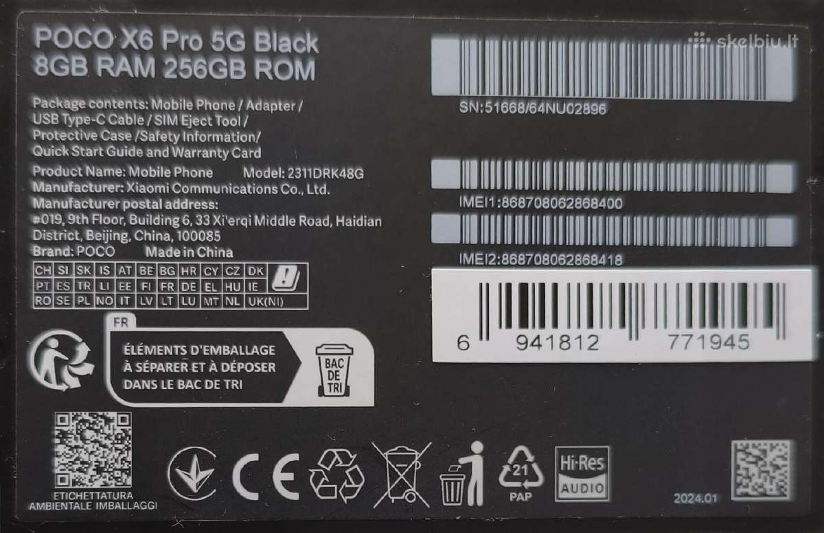Poco X6 Pro 256 GB - nuotraukos Nr. 4